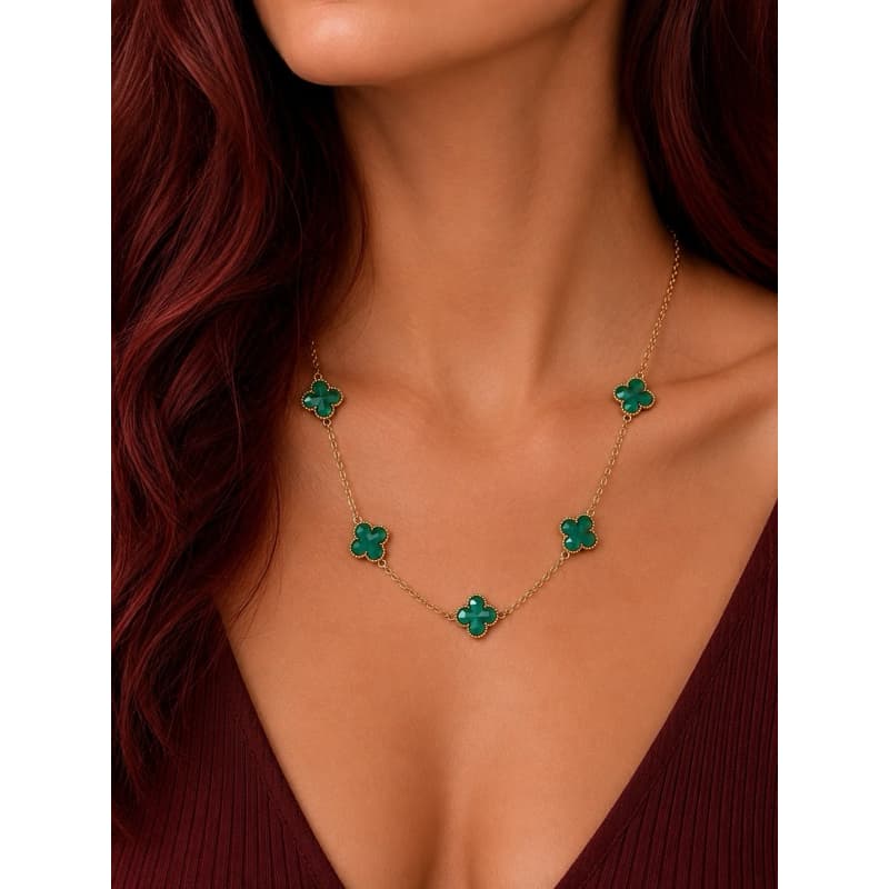 Colar Trevo Verde Folheado - Elegância e Sofisticação