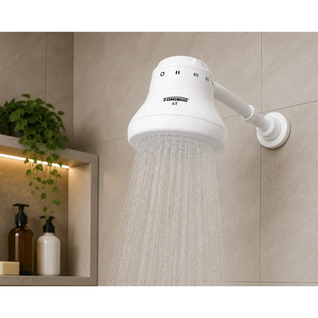 Chuveiro Ducha Faminho 6800W 220V 4 Temperaturas Alta Potência Branco