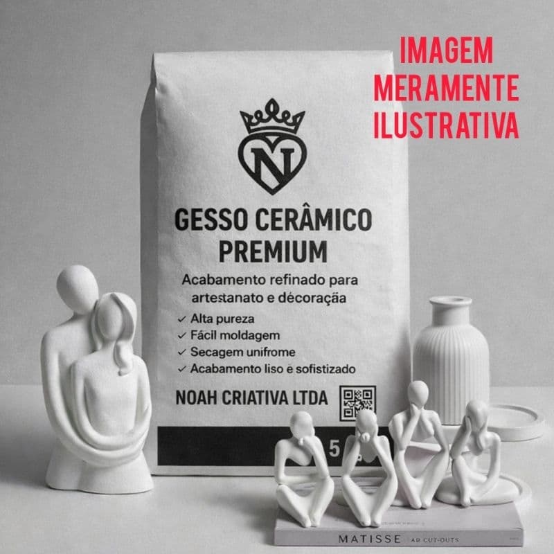 Gesso cerâmico pacote 5 kl gesso para artesanato reformas uso geral alta resistência e aderência.