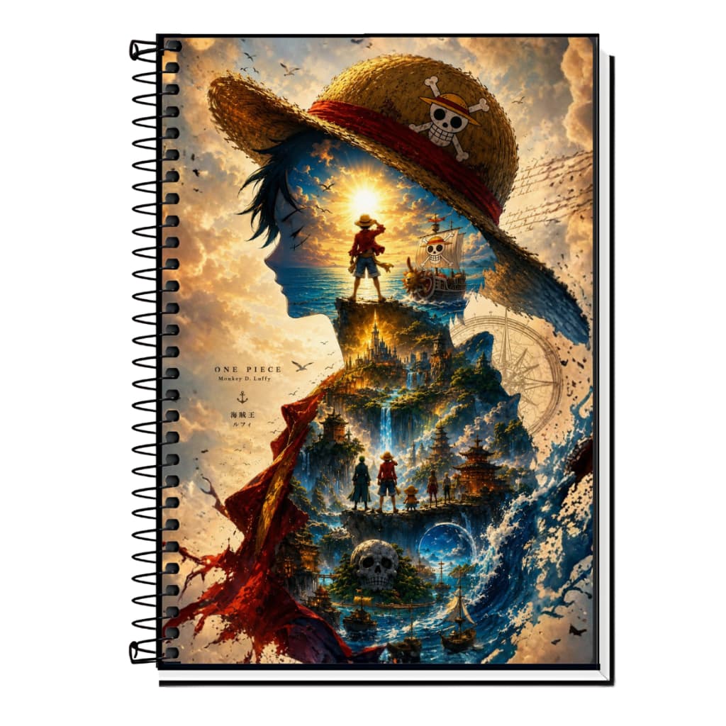 Caderno  One Piece universitario | Capa Dura |1 a 20 Matérias |Escola, Organização.
