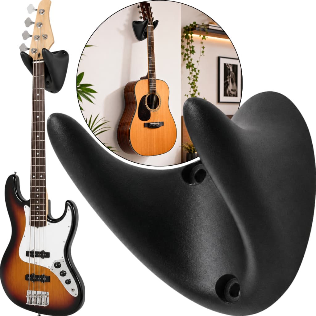 Suporte De Parede Para Guitarra Violão Baixo Reforçado Premium Studio Antiderrapante Headstock Nexus