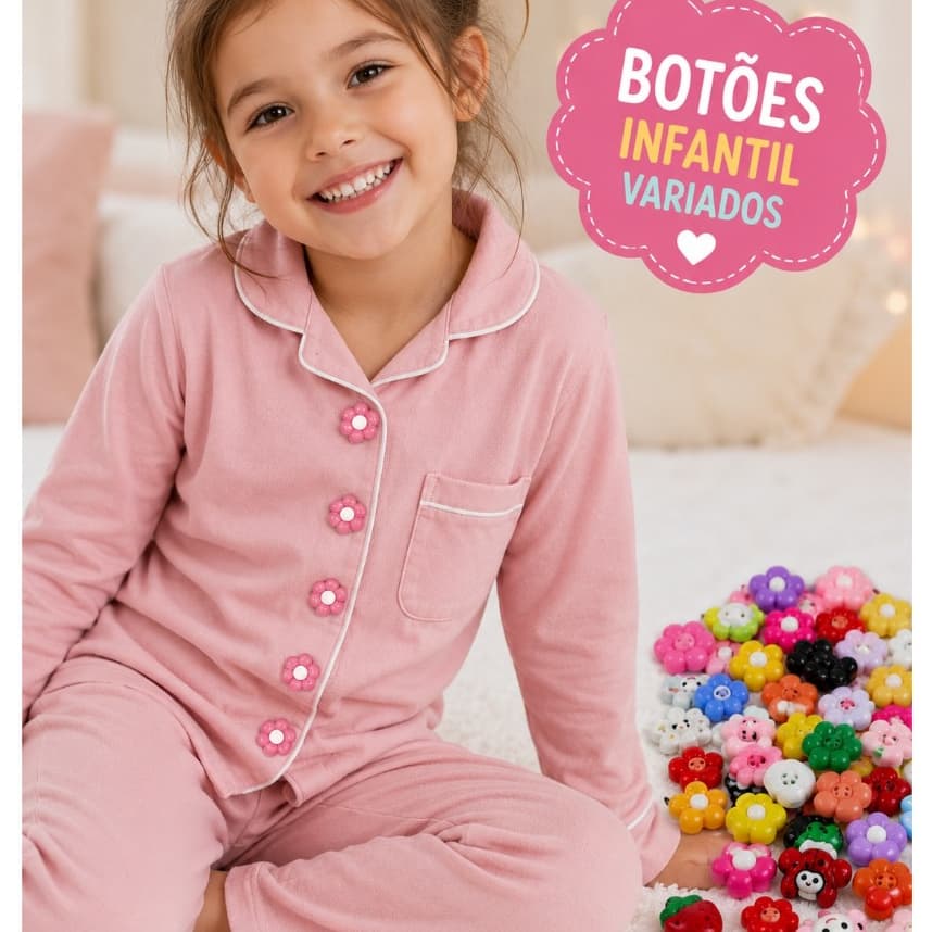 Botão Infantil Ate 200 unid - - - SORTIDO, Apliques p/ Laços, Artesanato-Melhor Preço