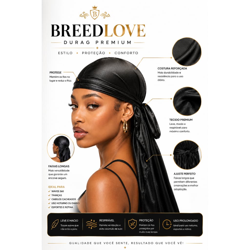 Kit 2 Bandana Durag Veludo Waves Touca Rapper Faixa Cabelo Hip Hop Afro Cetim Preta