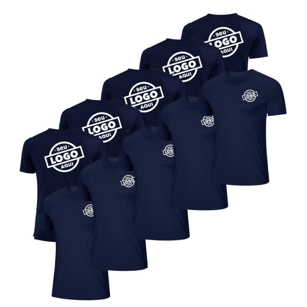 Kit 20 Camisetas Masculinas Esportivas Dry Fit | Camisa Gola Redonda Personalizada