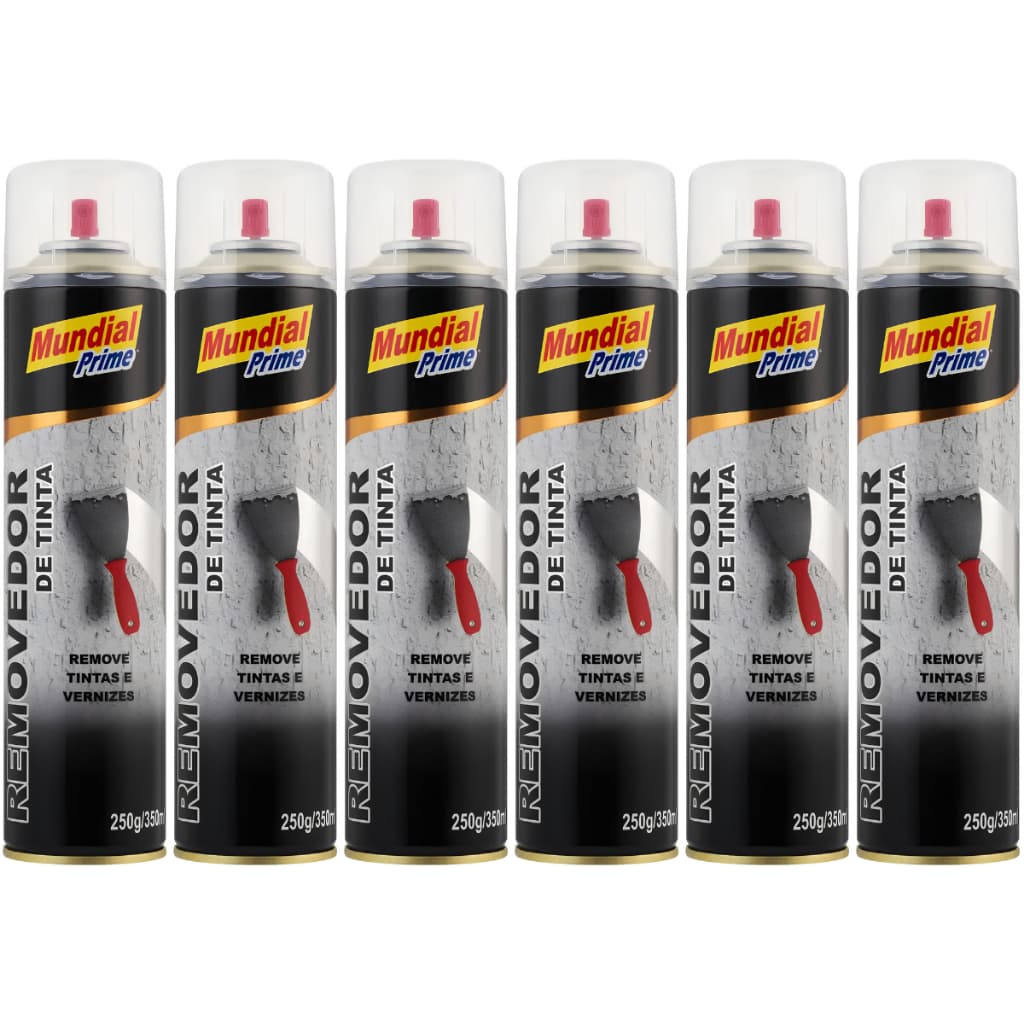 6 Removedor De Tinta Mundial Prime 350ml Para Metal Madeira