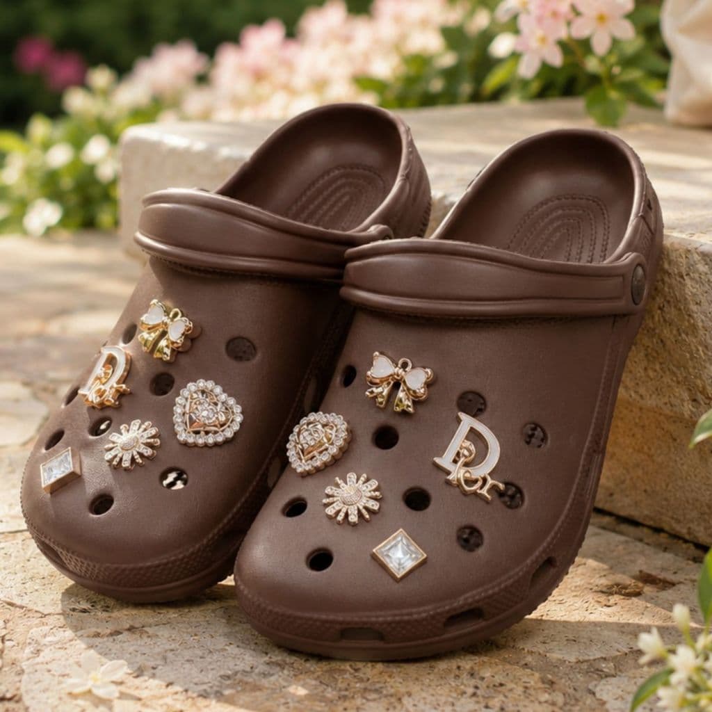 Babuche Sandalia Feminino Personalizado com Botons Luxo Strass Confortável Casual Original Tendência Promoçao