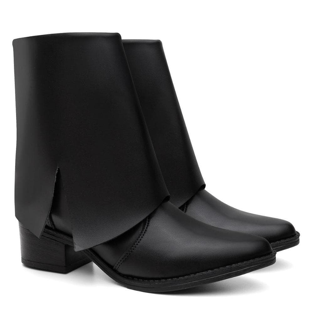 Bota Feminina Cano Médio Capa Napa com Ziper da Moda Bloguerinha Envio Rapido Promoção