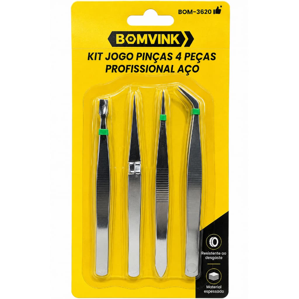 Jogo de Pinças de Precisão 4 Peças