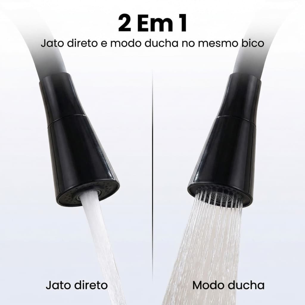 Torneira Mesa Flexivel Silicone Com Bico Ducha Cozinha