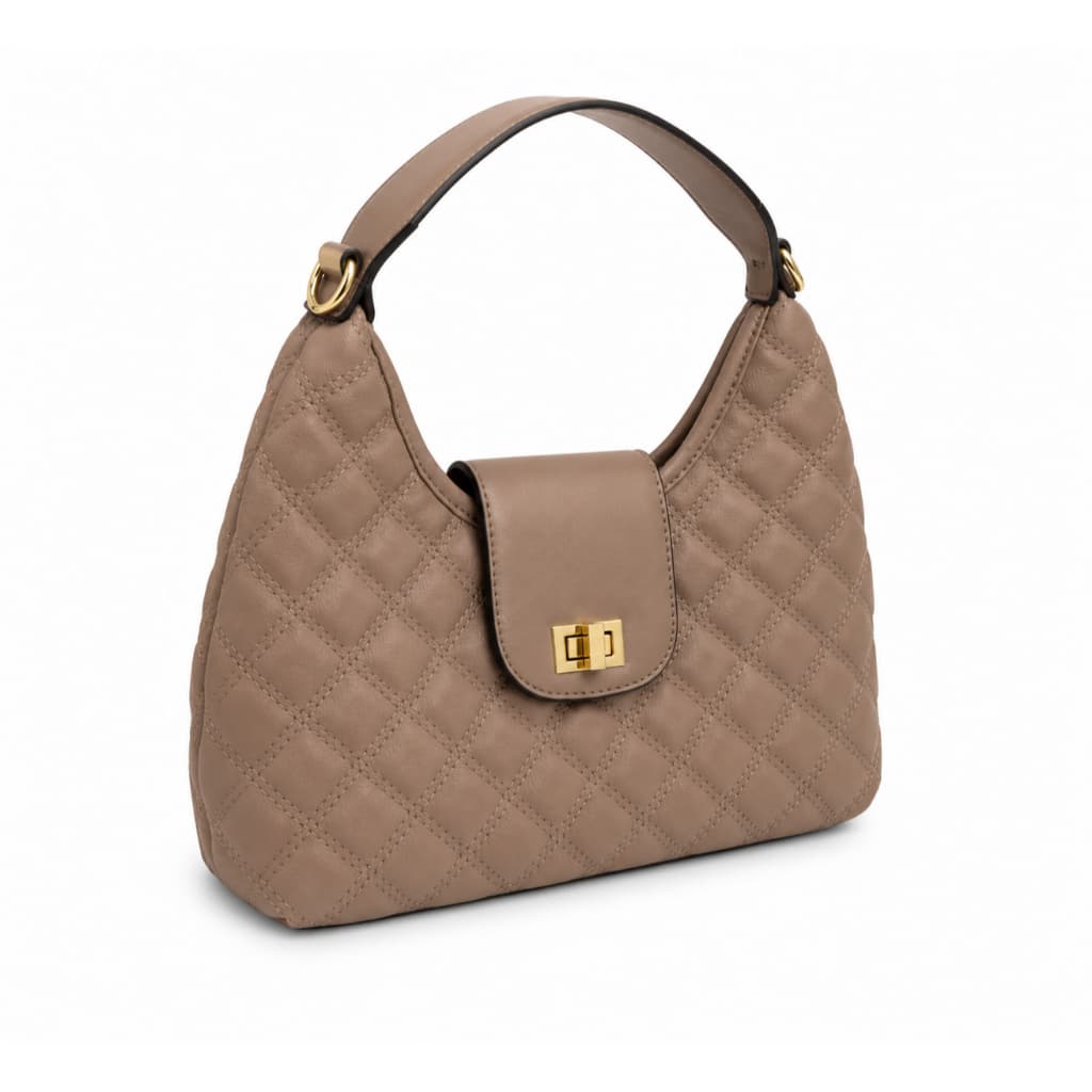 Bolsa Feminina Nude Matelasse Elegante Alça Ombro Luxo Moderna