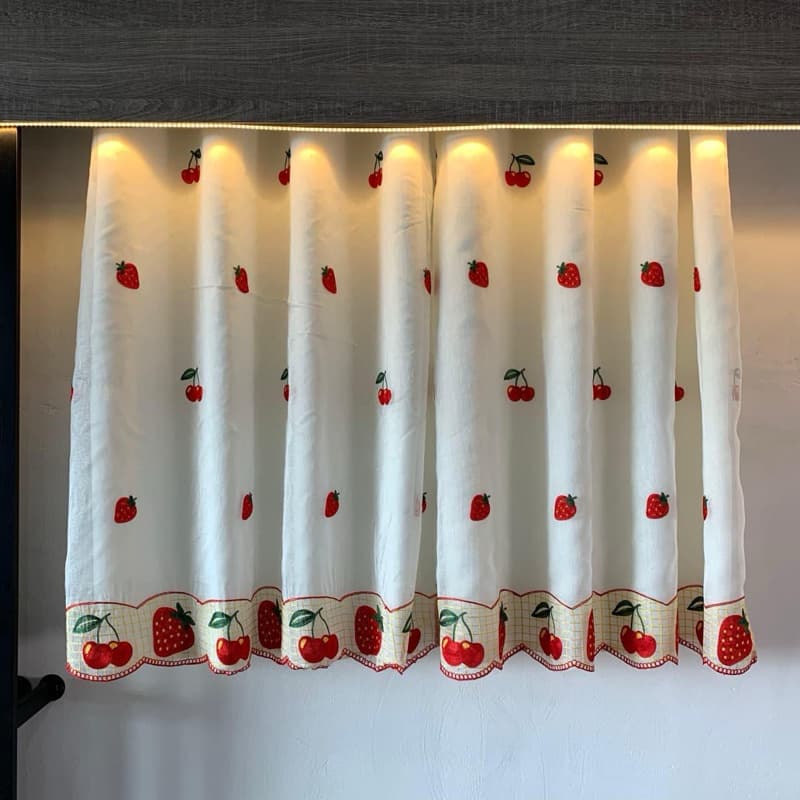 cortina para cozinha em linho com Bordado 2,50x1,25
