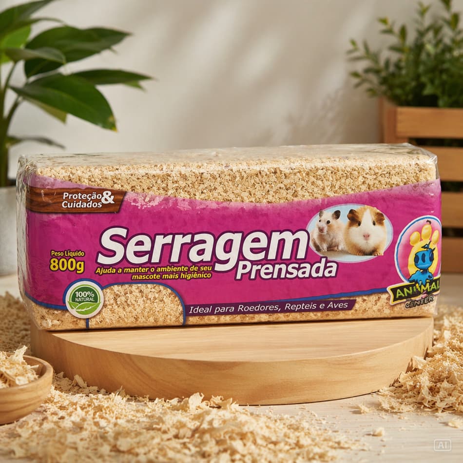 Serragem Prensada Pinus Hamster Roedores Pet Composteira Minhocario