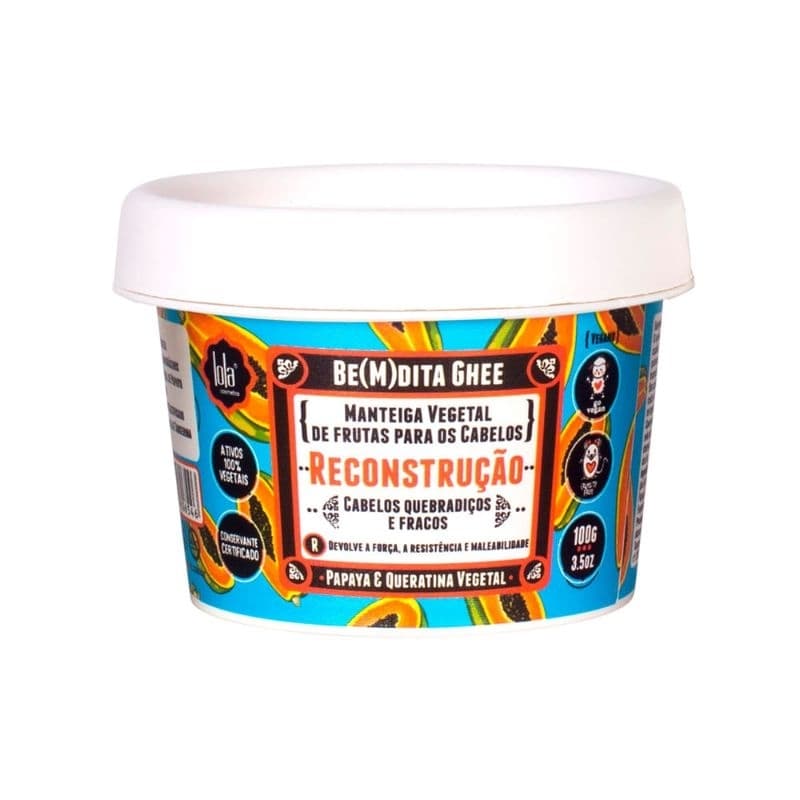 Lola Cosmetics Máscara Capilar Reconstrução Ghee 100g - Vegana, Orgânica, Restaura Fios