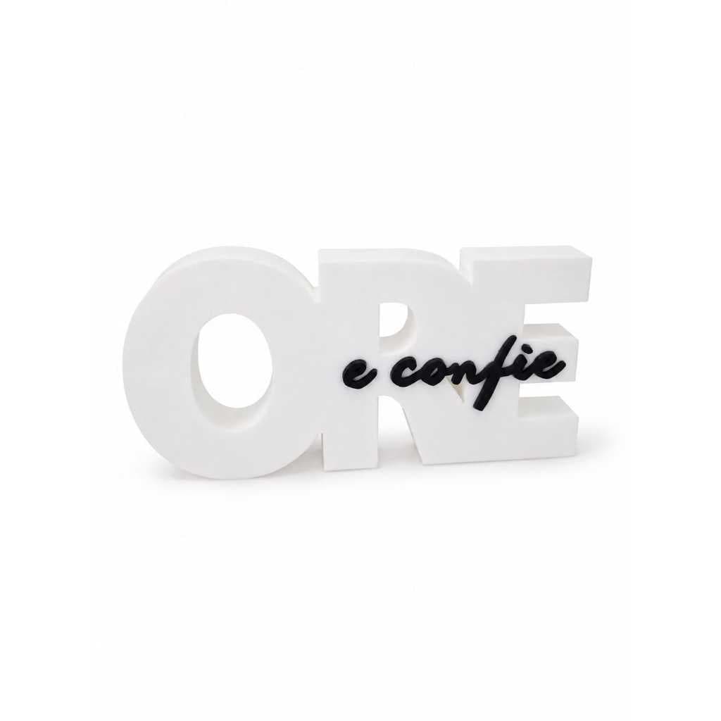 Enfeite ORE e Confie Decorativo Enfeite Cristão para Mesa, Nicho e Decoração Presente
