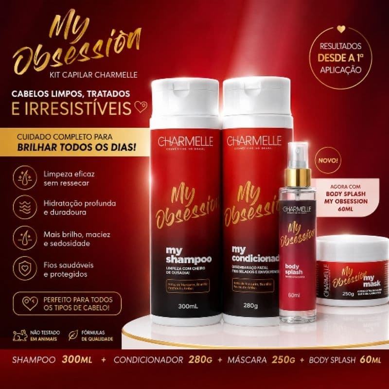 Body Splash Feminino My Obsession E Kit Capilar My Obsession Fragrancia Marcante Hidrataçao Profunda Kit Beleza