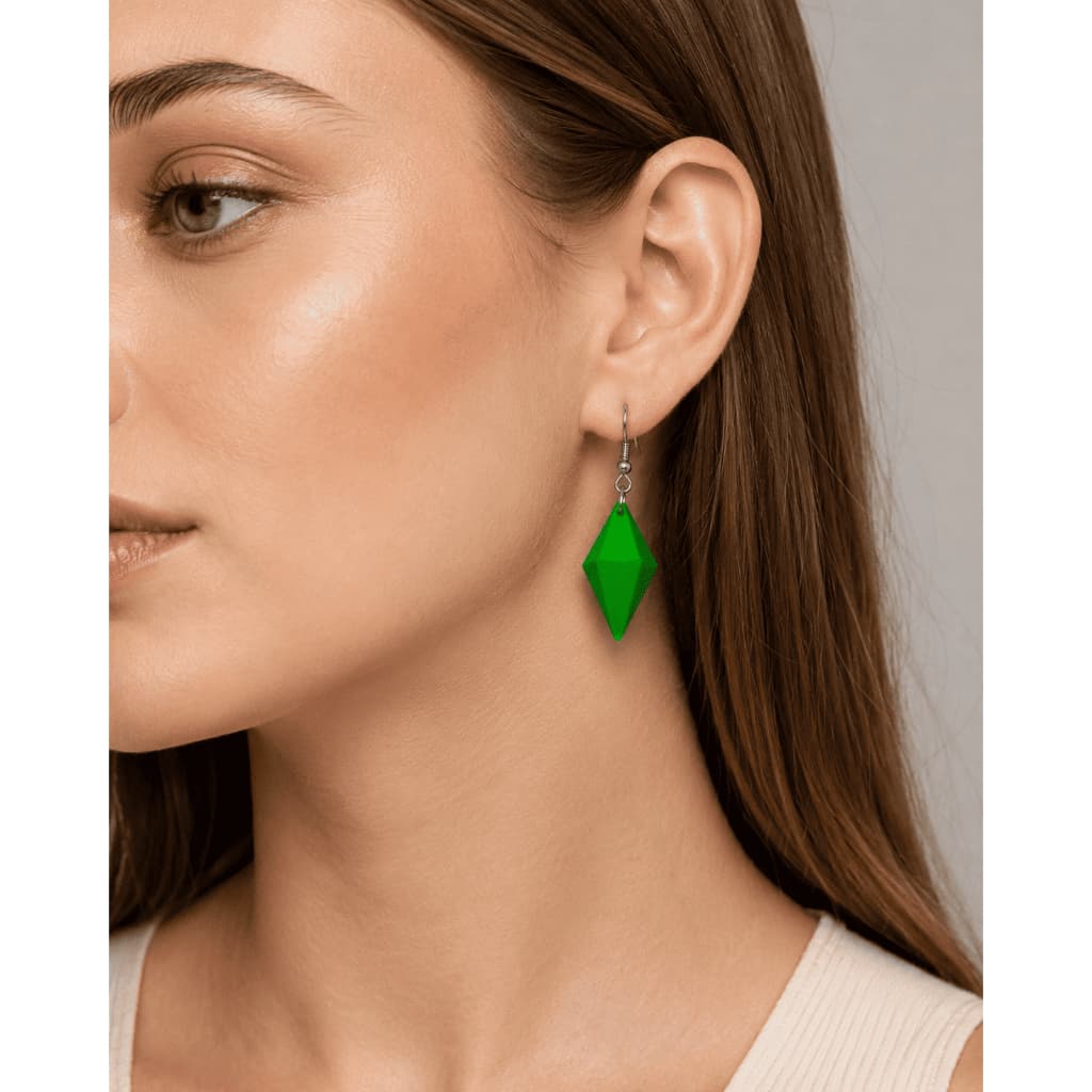 Brinco The Sims Cristal Plumbob Moda Feminina Gamer