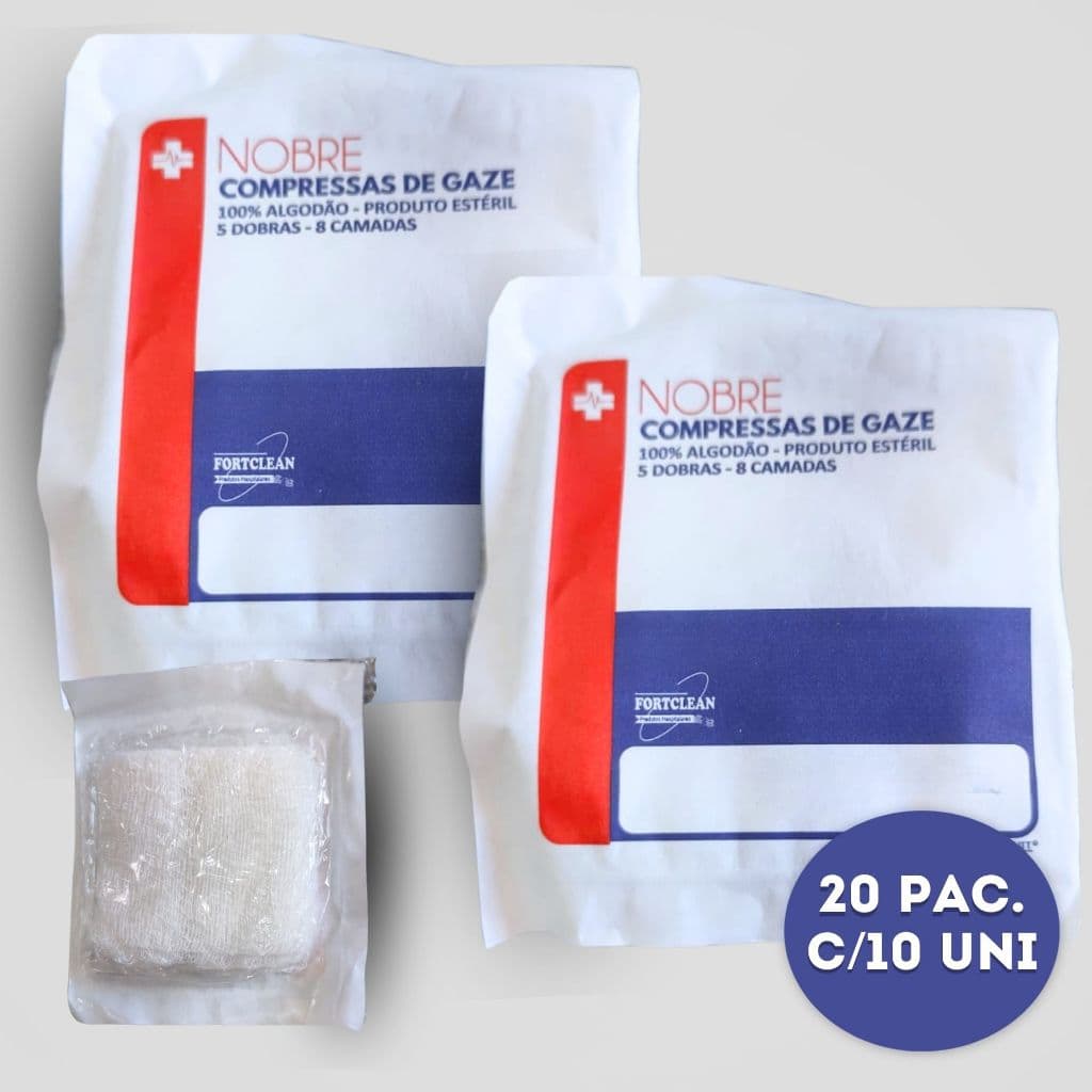 Compressa De Gaze ESTÉRIL 13 Fios Hidrófila 200 Uni