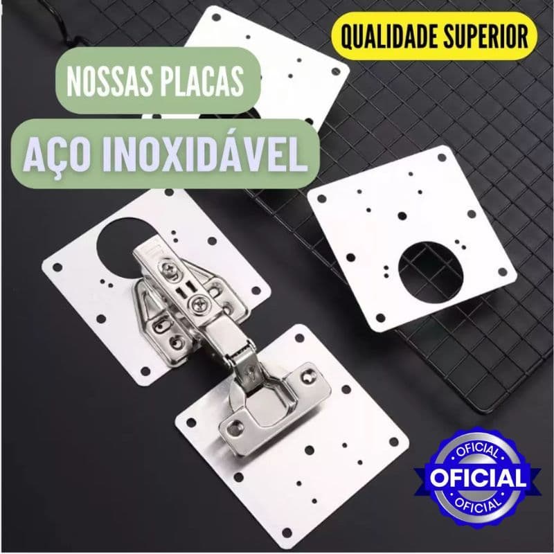 Placas Reparo Para Consertar Dobradiça Armário MDF Porta Guarda Roupa Conserto