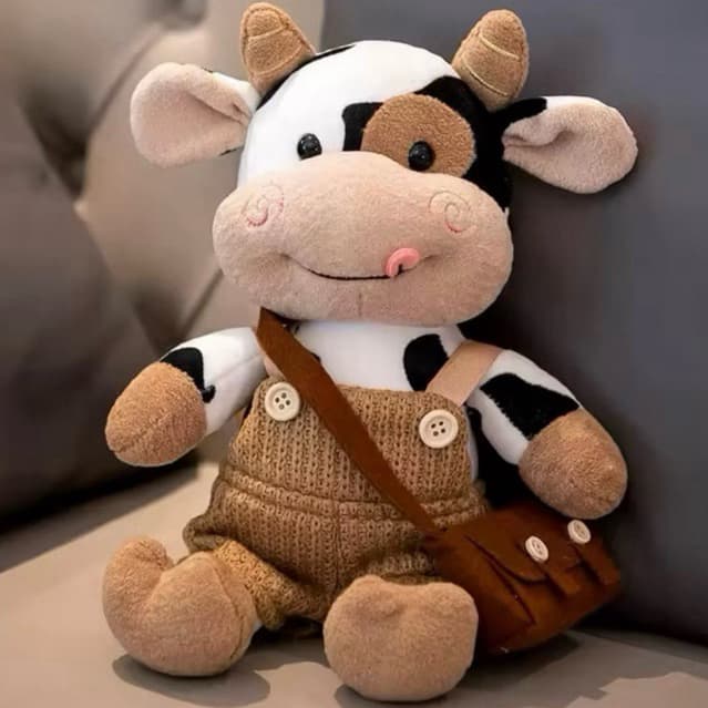 Vaca de Pelúcia Mimosa Fofinha Vaquinha Decoração Boneca Dormir Brinquedo Crianças Presente Mães Família Presente Natal