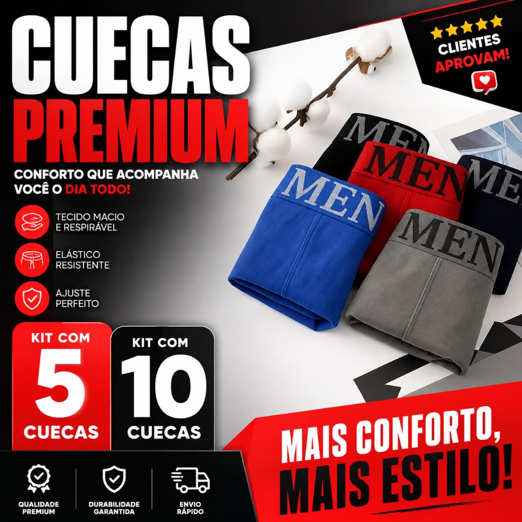 Kit Cuecas Boxer Microfibra Adulto Conforto