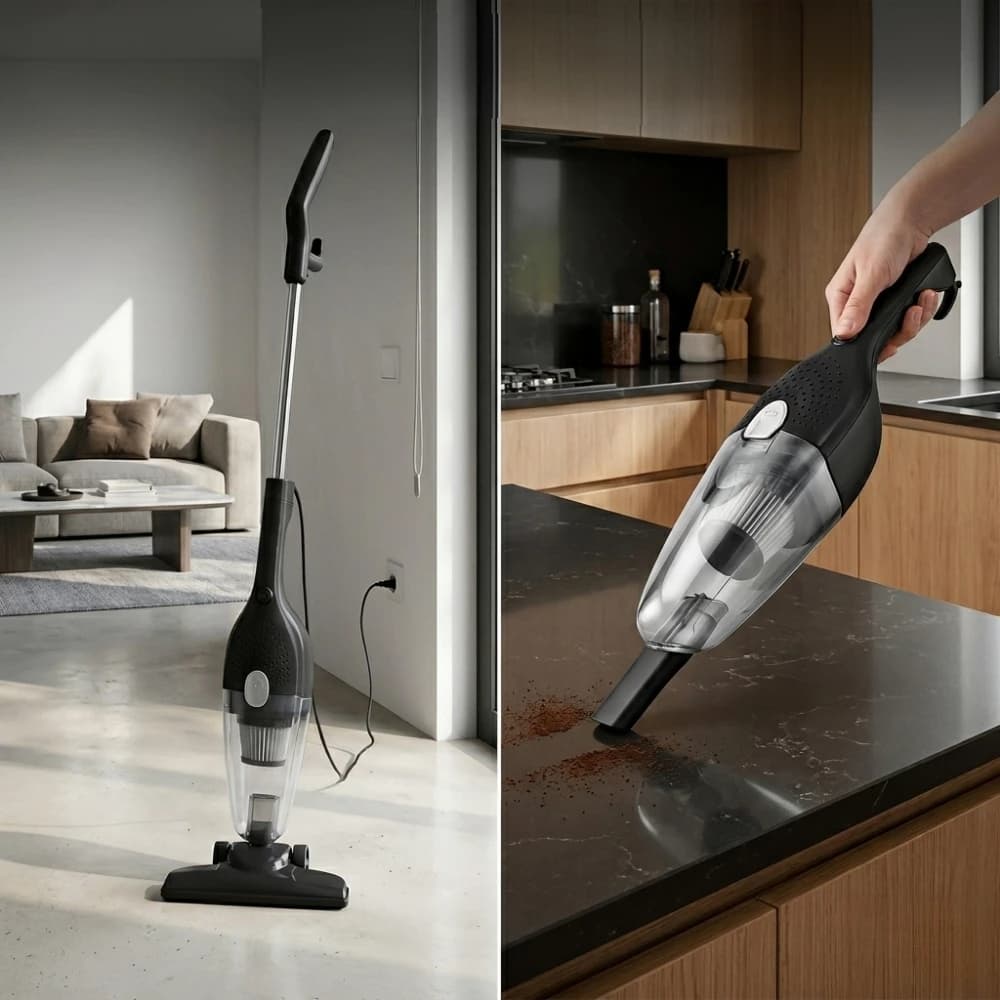 Aspirador Portatil Vertical 2 em 1 com Fio 110V Poderoso Eleve a Limpeza Domestica