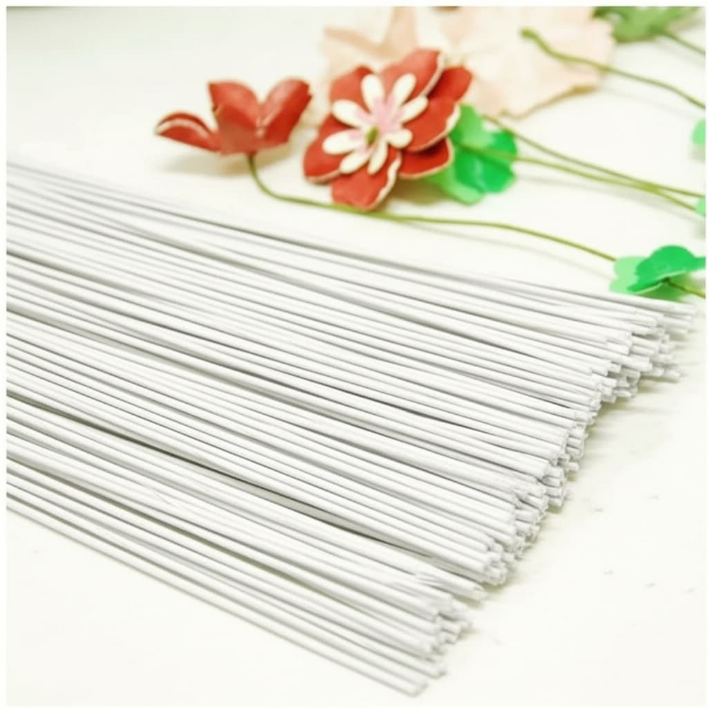 50un- Arame Encapado N20 -flores Gigantes , Organza , Artesanato, C/40cm- Arame Empapelado