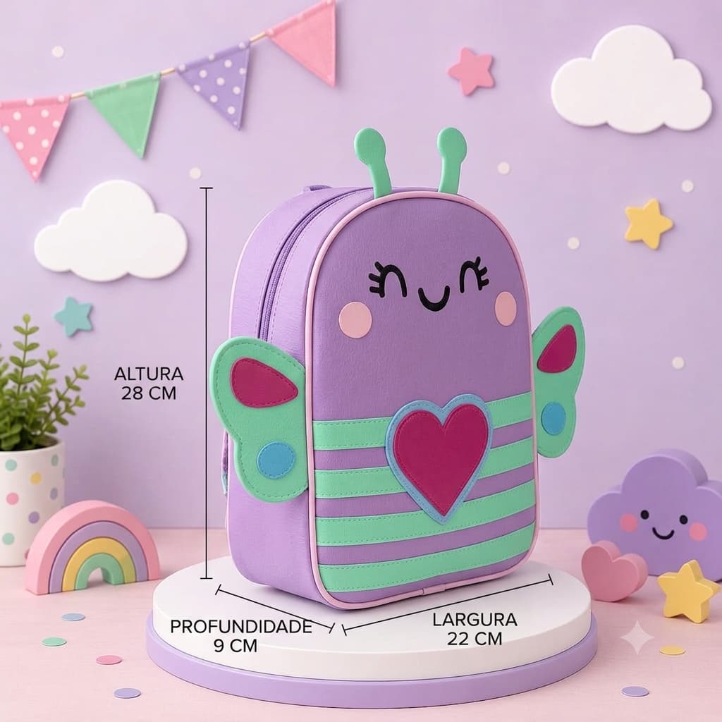 Mochila Infantil Pequena Escolar com Alças Ajustáveis