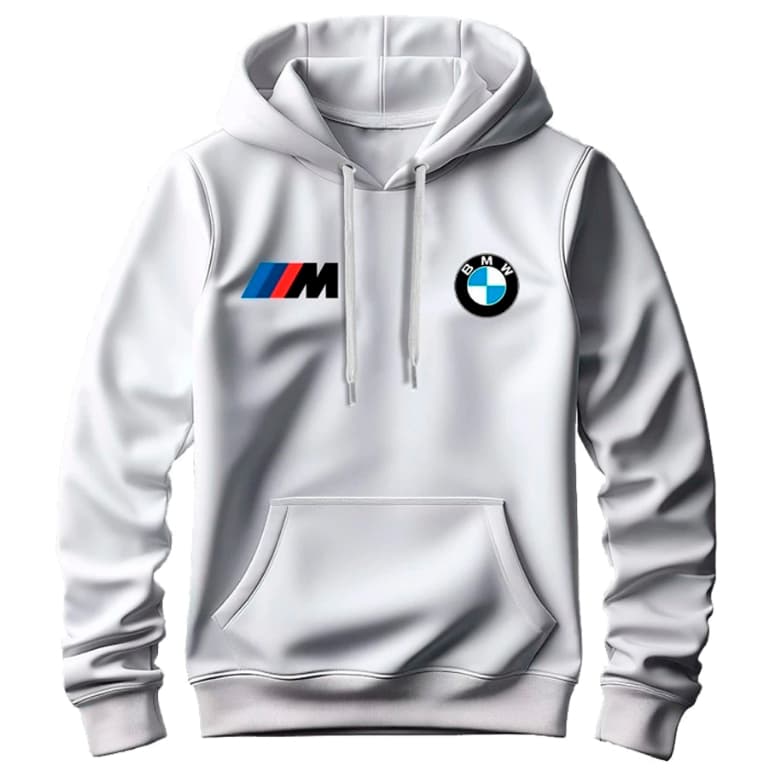 Moletom Masculino/Feminino Canguru com Bolso BMW Flanelado Inverno Streetwear Premium Carro Corrida