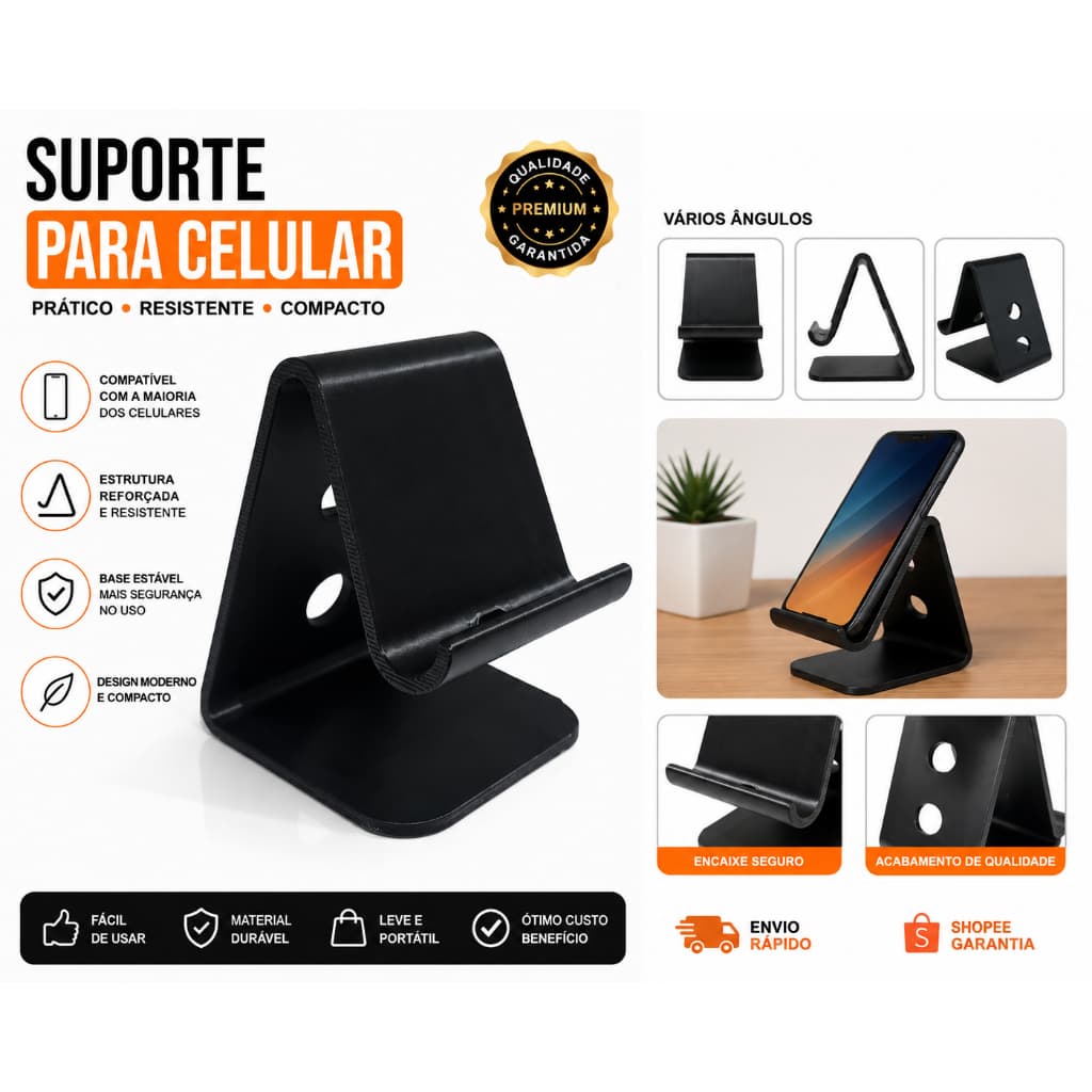 Suporte para Celular Mesa Escritório Universal Premium