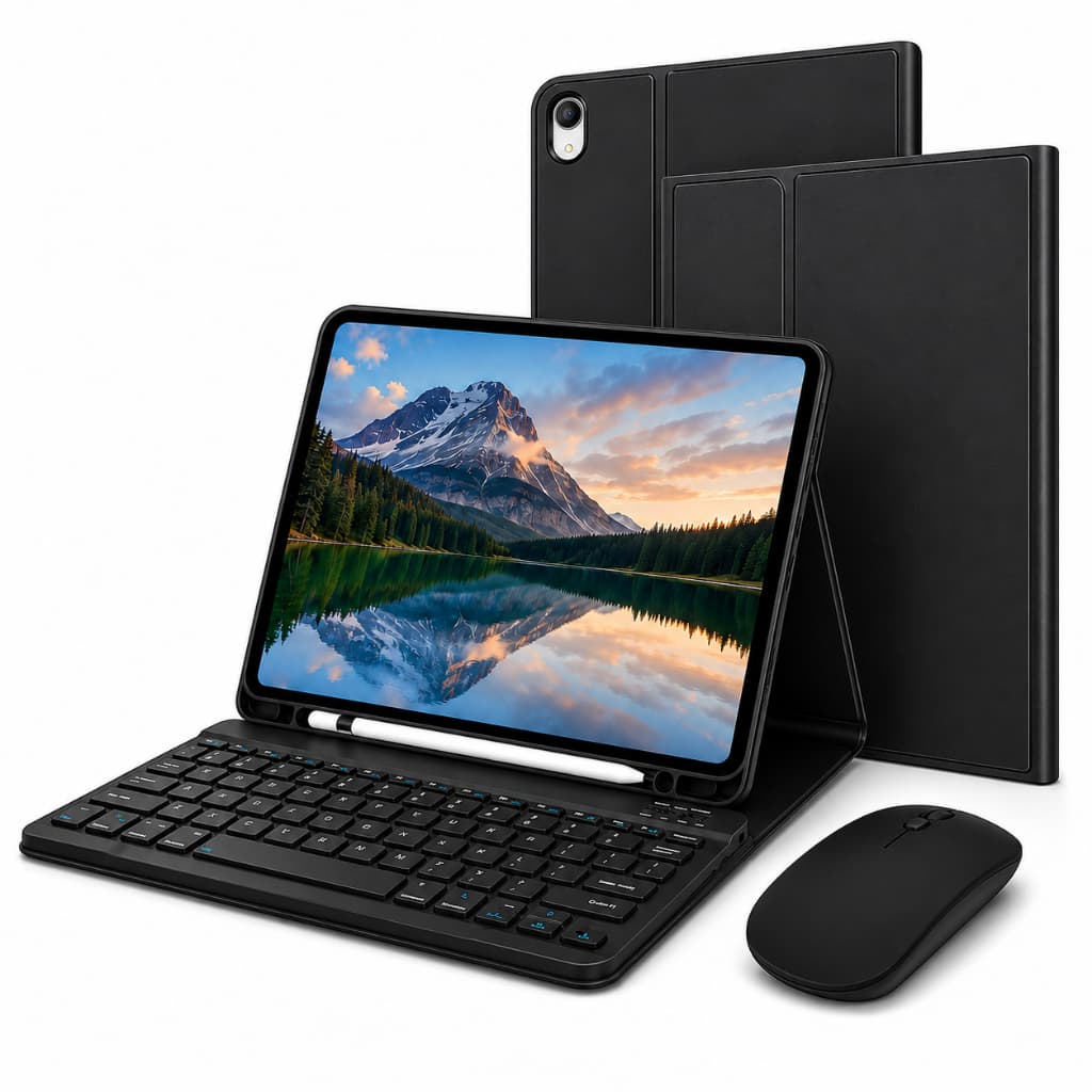 Kit 3em1 Capa+Teclado+Mouse para Tab S10 Lite/S10 FE/S9 FE 10.9, Teclado Magnético com Porta S Pen