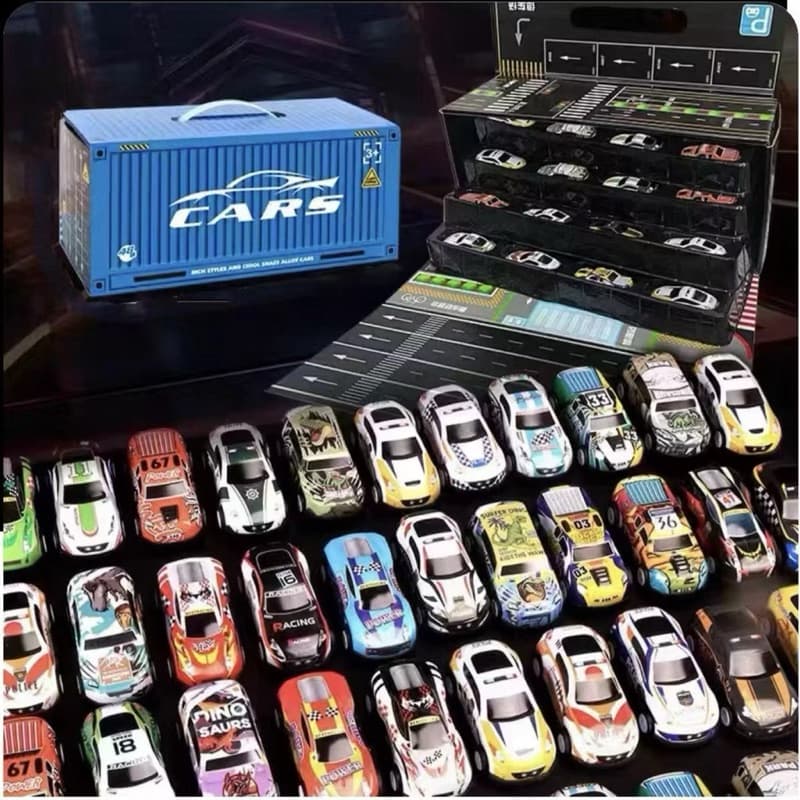 Kit 48 Carrinhos de Atrito com Pista, Brinquedo Educativo Colecionável - Presente Perfeito🎄🎁