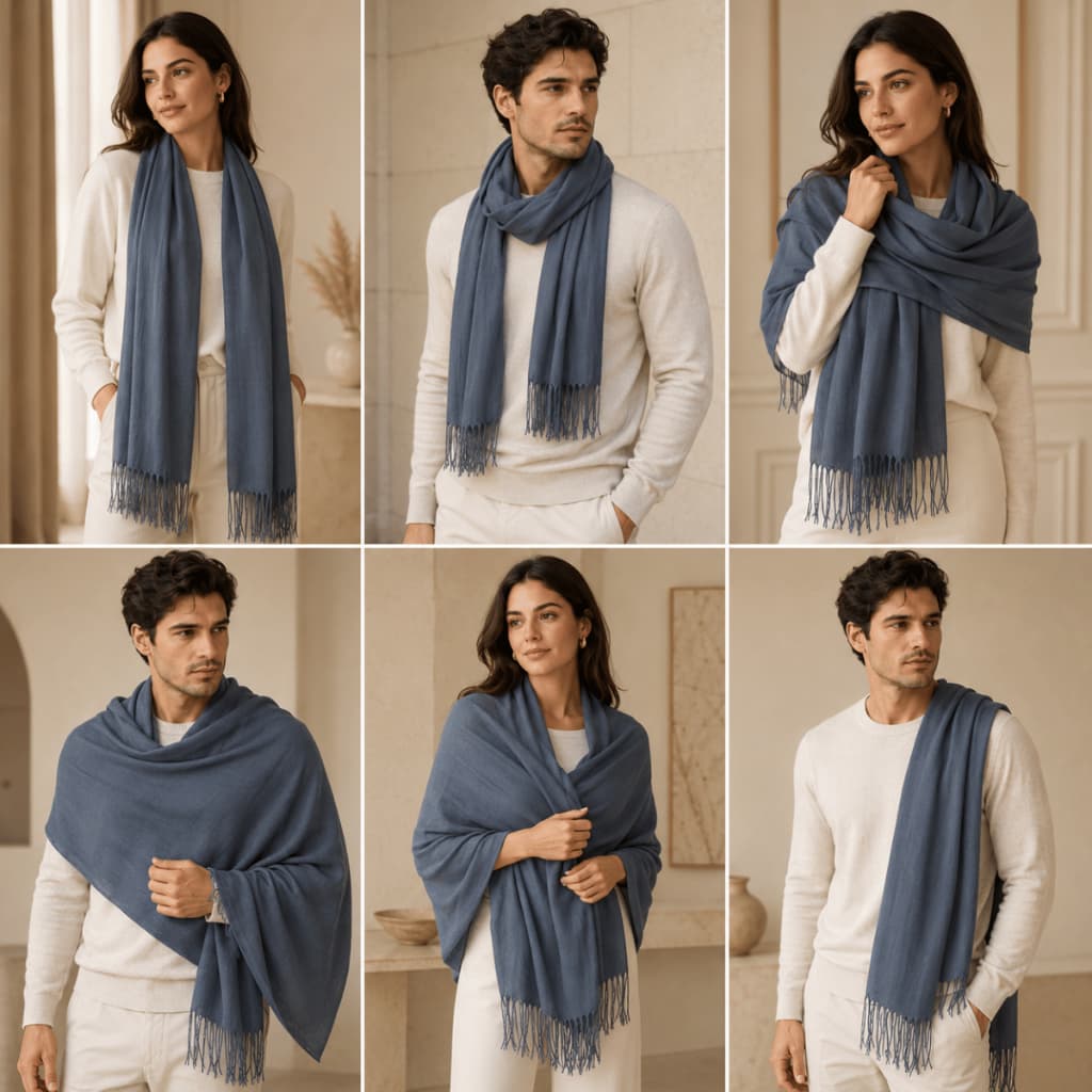 Cachecol Chumbo Unissex Pashmina Original com Franja Moda Elegante e Versátil Luxo
