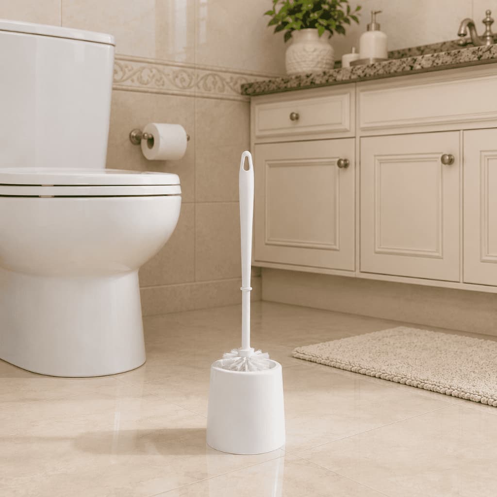 Escova Sanitária com Suporte Higiênico – Limpeza Profunda e Banheiro Organizado