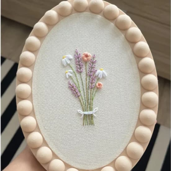 Bastidor Oval Decorativo para Bordado | Moldura Oval para Bordado Livre | Quadro Decorativo em Impressão 3D