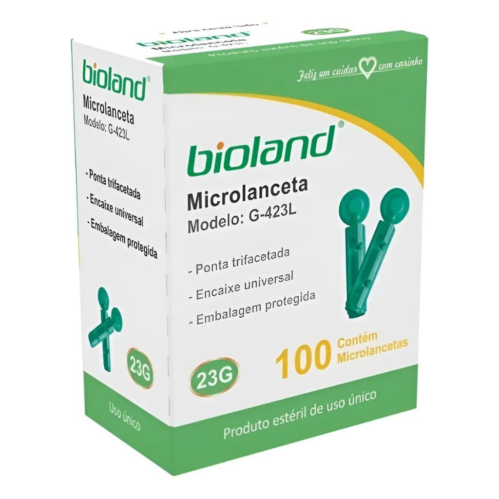 Microlanceta Bioland Trifacetada Encaixe Universal 100un 28g