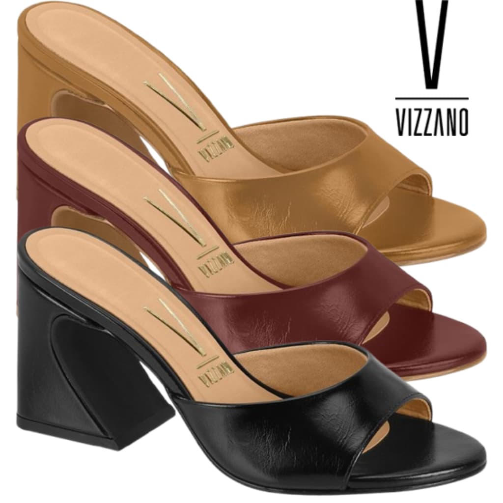 Sandália Tamanco Feminina Vizzano Confortável Salto Médio Bloco 6588.100