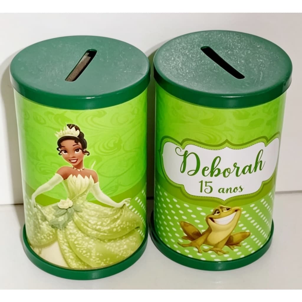 20 cofrinhos personalizados Princesa e o sapo/ Princesa Tiana
