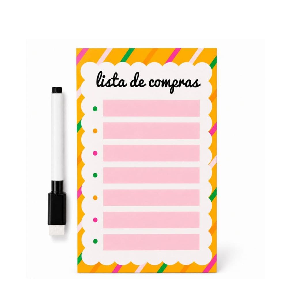 Mini Planner de Geladeira Ímã de Geladeira 12x19,5 Lista de Compras, Organização, Anotações