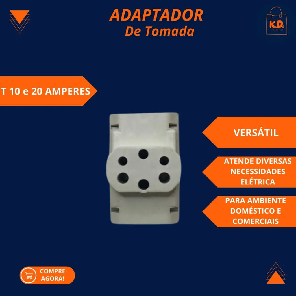 Adaptador Tomada Plug T Benjamin 10 E 20 Amperes Atacado kit com 50