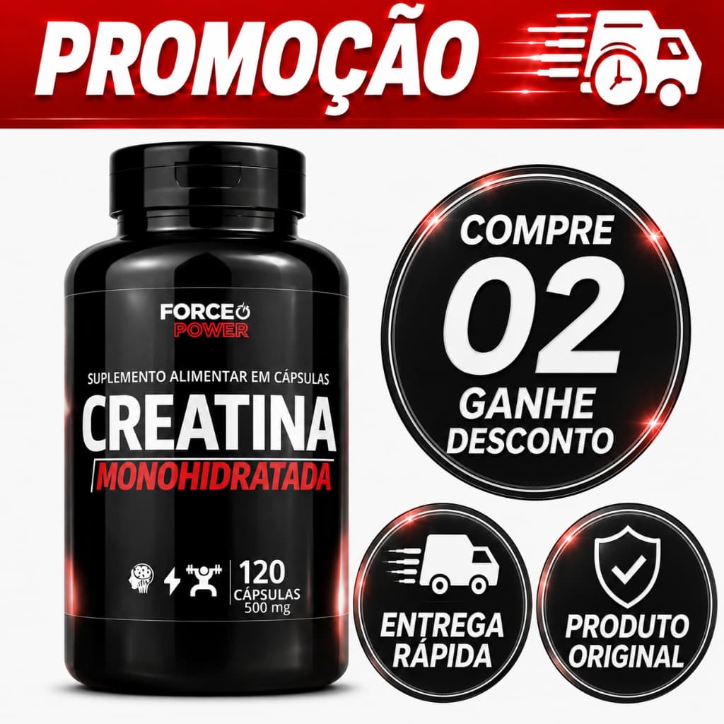 Creatina Monohidratada ORIGINAL 120 Cápsulas Force Power - ENTREGA SUPER RÁPIDA