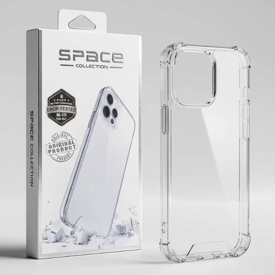 Capa Transparente Space Anti Impacto Premium com  Proteção Contra Quedas para iPhone
