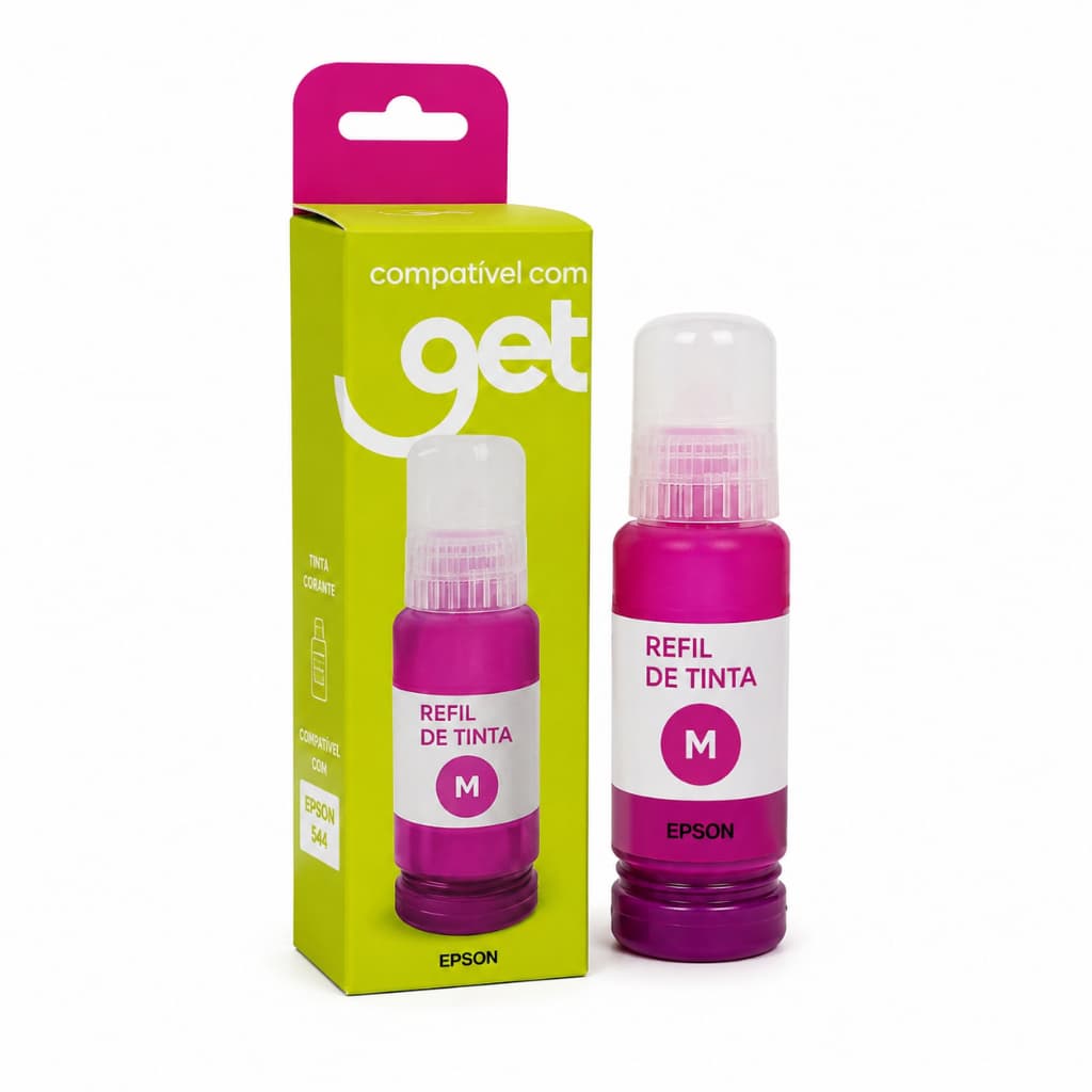 Tinta Compatível Com Impressora Epson Get 544 Cor Magenta 70ml