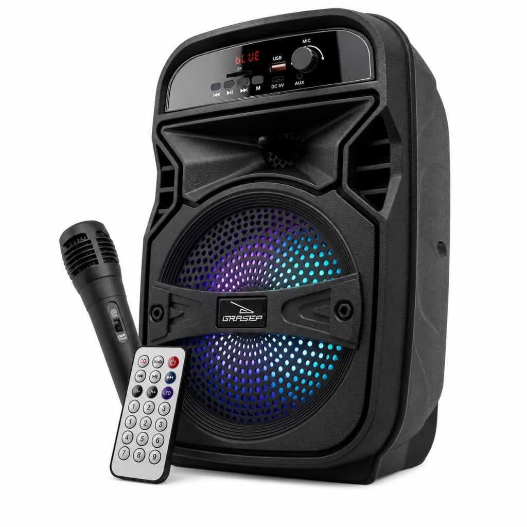 Caixa De Som Bluetooth Grande Super Potente Com Microfone + Controle