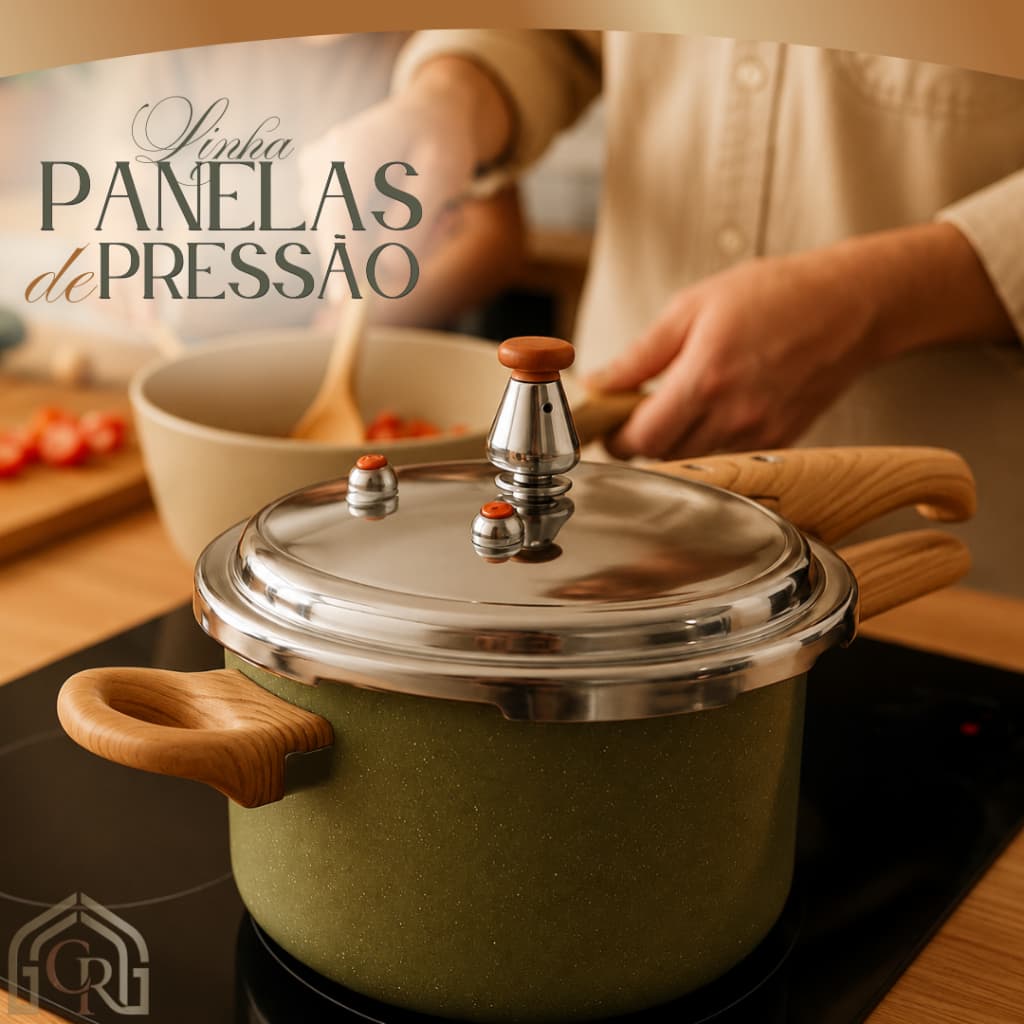 Panela Pressão Alta Capacidade 4,2L Tampa Segura Cozimento Rapido Indução Verde