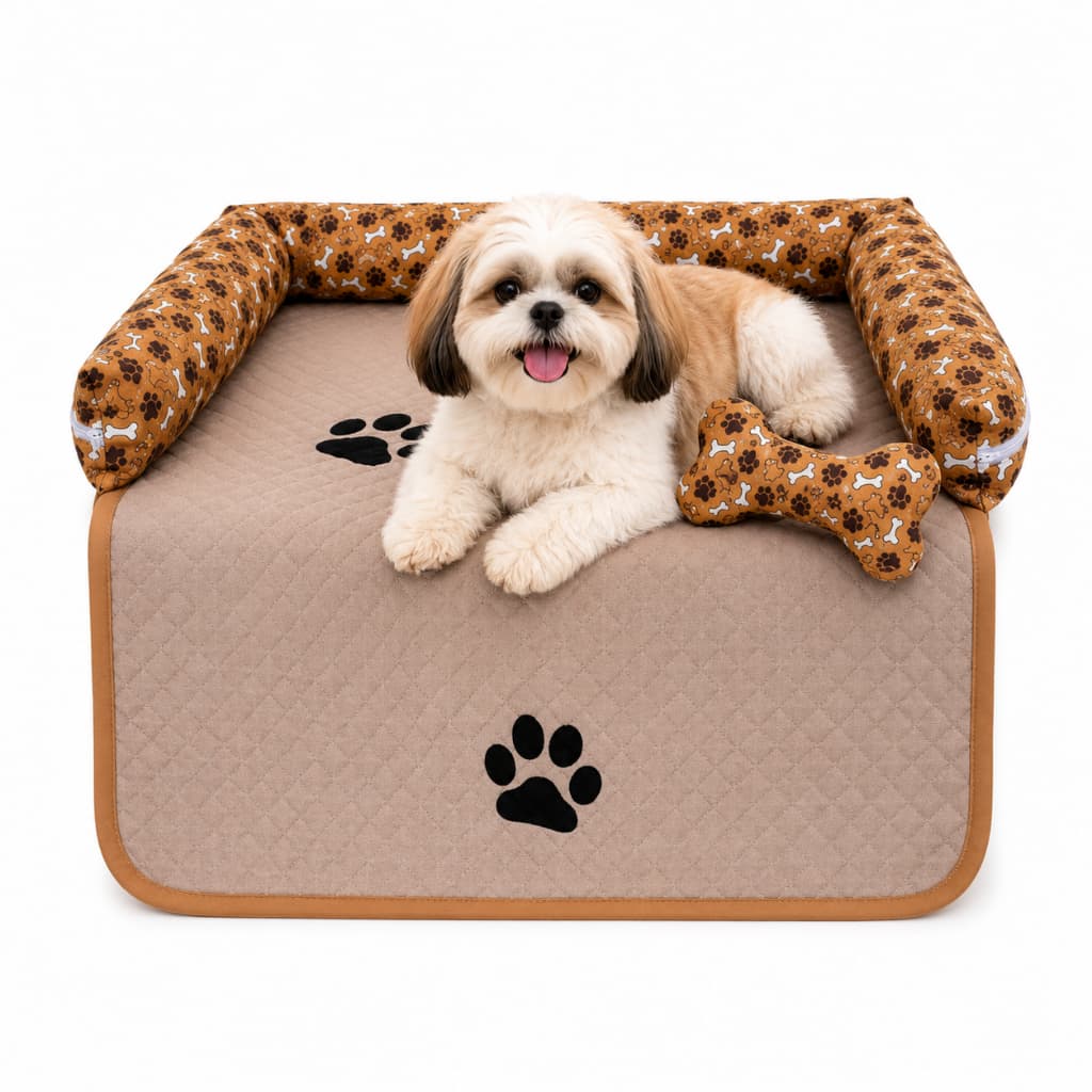 Capa Protetor De Sofá com ossinho para Pet Cães Gatos Com Zíper Tamanho pequeno porte
