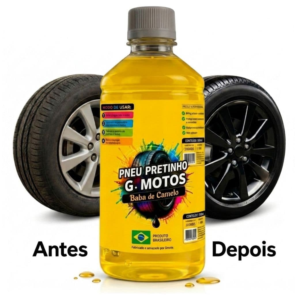 Baba de Camelo Pneu Pretinho Automotivo Brilho Intenso 500ml