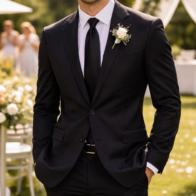 Terno Social Masculino Preto - Corte Italiano Slim Fit Premium - DIRETO DA FÁBRICA