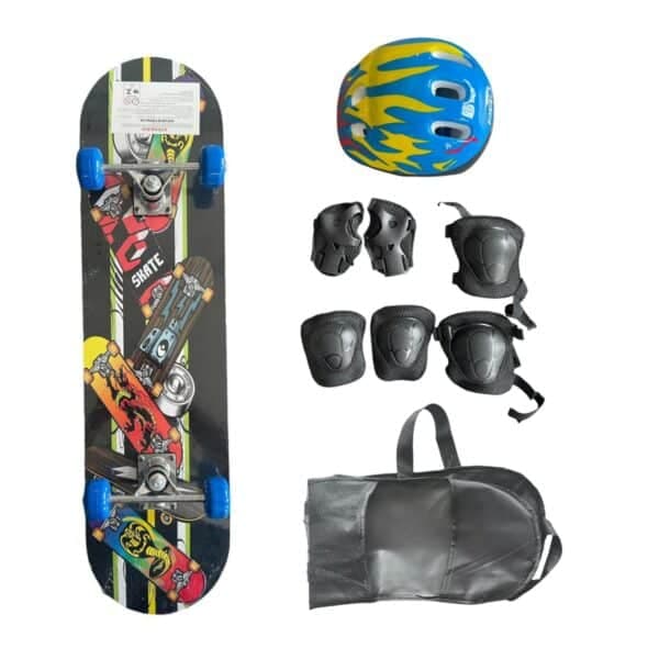 Skate Infantil Estampado C/ Kit De Proteção – Skate