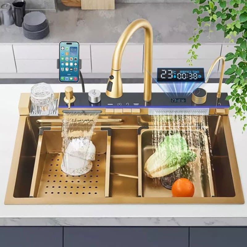 Cuba Gourmet Premium 75x45 Inox 304 + Torneira Multifuncional Quente e Frio Alta Qualidade