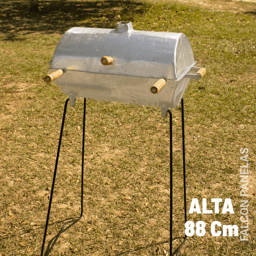 Churrasqueira Maior de Todas em Alumínio Batido a Bafo com Pés Altos 88 cm removíveis, desmontável
